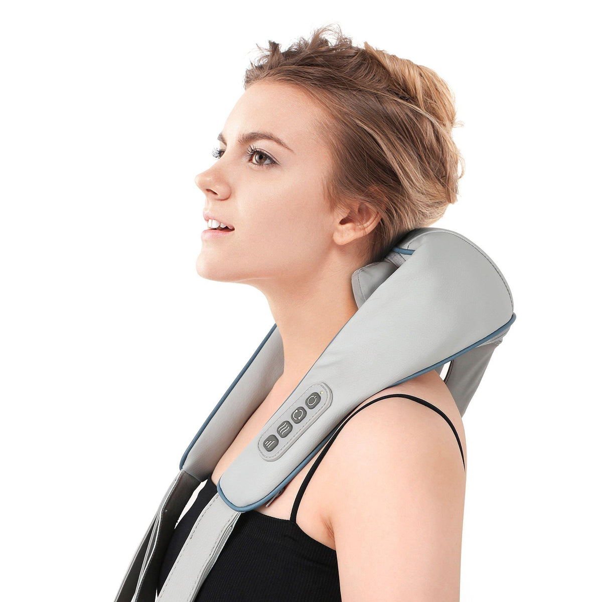 Back Massager with Adjustable Heat and Straps, Shiatsu Neck